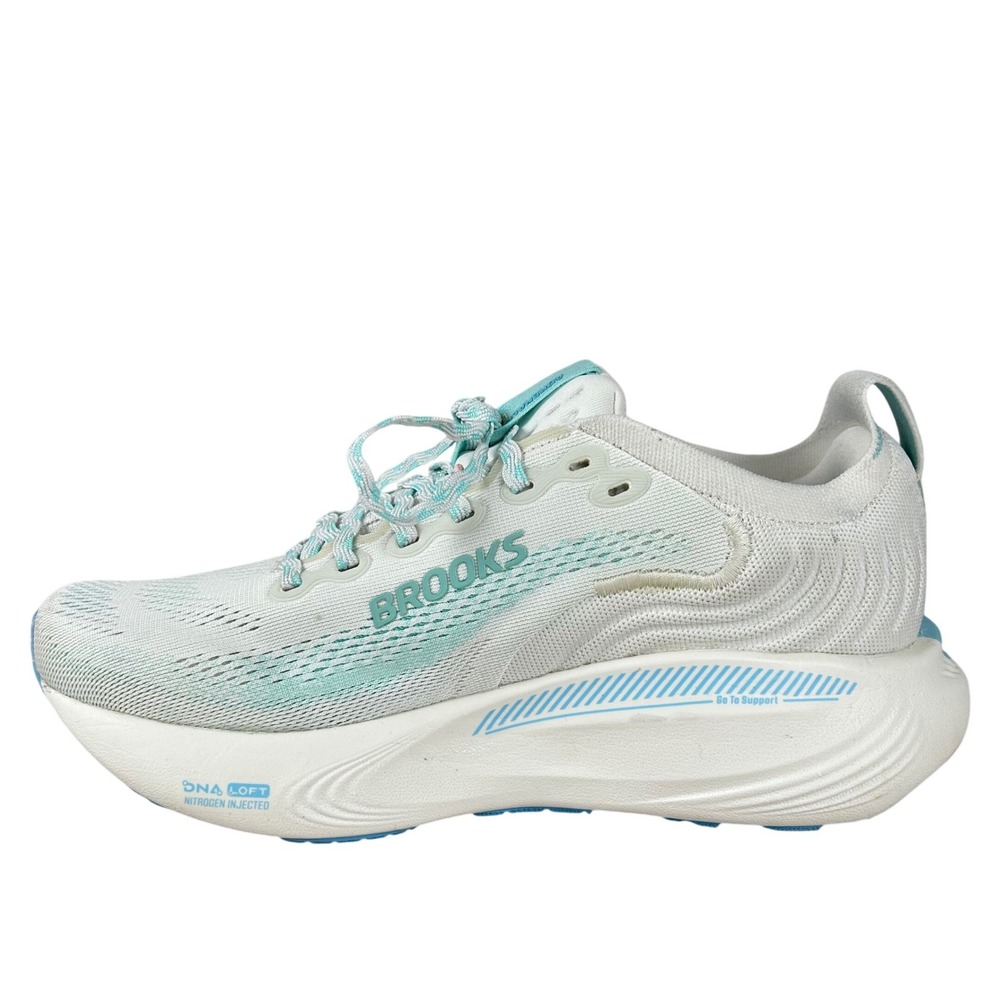 Brooks Adrenaline GTS Womens Running Shoes 7.5 Wide White Aqua DNA LOFT Support